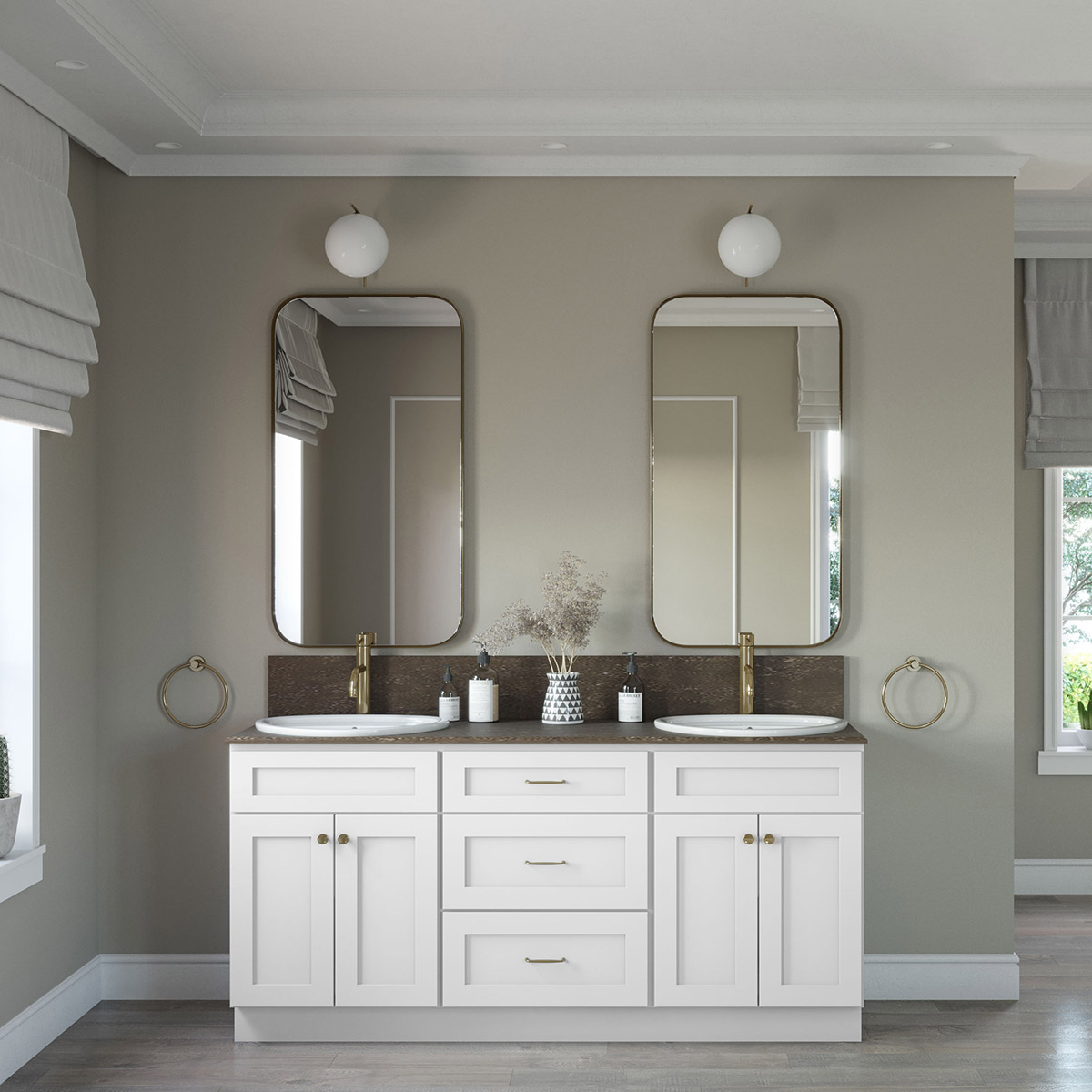 Piece Weston White Shaker Vanity Set Rta Cabinet Store