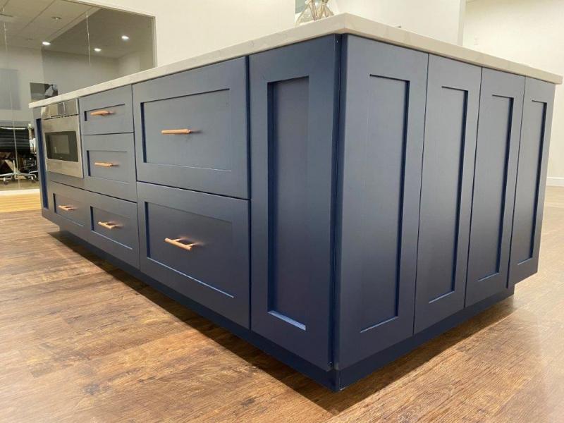 Navy Blue Shaker Frameless Kitchen Cabinets