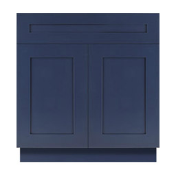Navy Blue Shaker Frameless Bathroom Vanities Sample Door