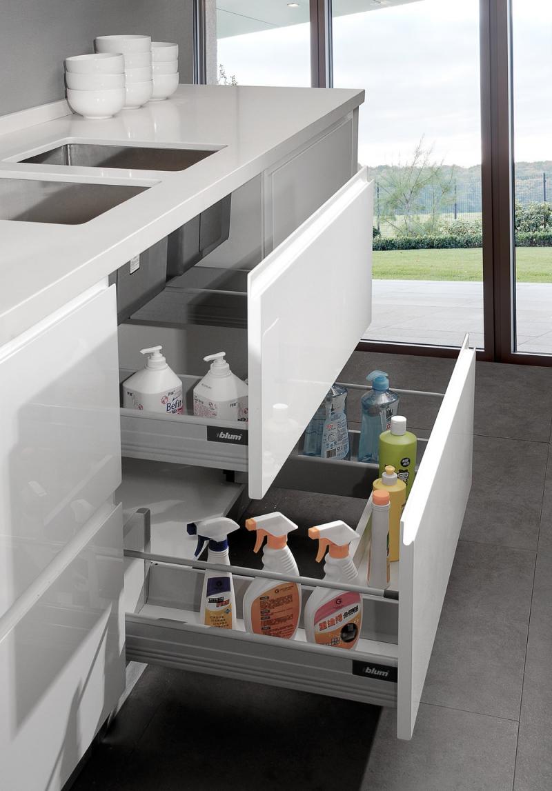 Assembled Sink Base Kitchen Cabinet in White with False Drawer