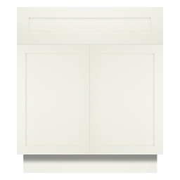 Ivory White Shaker Frameless Bathroom Vanities Sample Door
