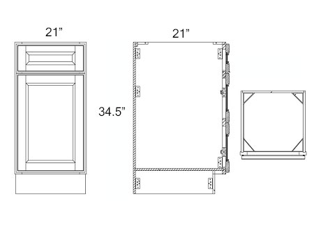 Elegant White Shaker 21" Vanity