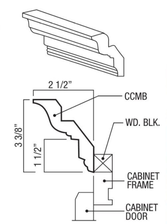 Elegant White Shaker 8' Crown Molding | RTA Cabinet Store