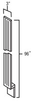 Elegant White Shaker 3" x 96" Fluted Wall Filler