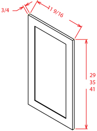 Artisan Shaker Wall Decorative Door Panel - 11-1/2"W X 41"H