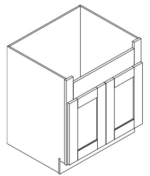 Frosted White Shaker Farm Sink Base 36"