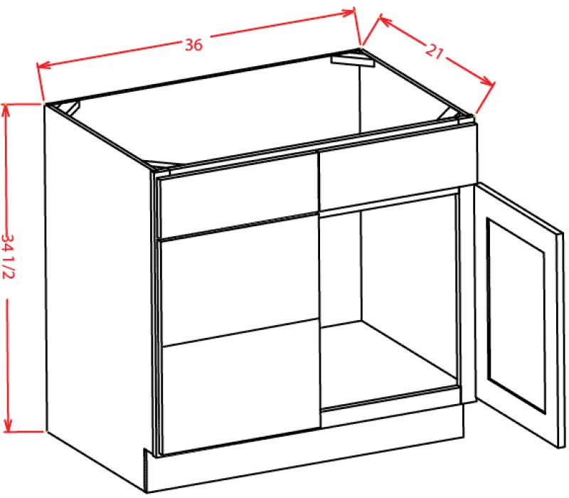 Carolina Hickory 36" Vanity w/ Left Drawers