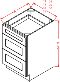 Three Drawer Base Cabinet 