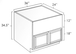 Carolina Hickory 36" Farm Sink Base