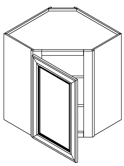 Oxford White Shaker Wall Diagonal Corner Cabinet 24" X 30"