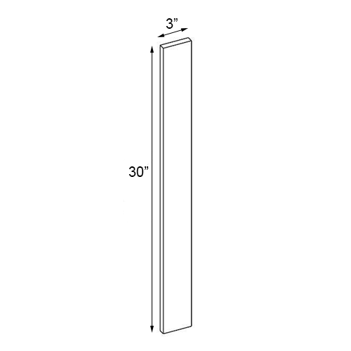 Walnut Frameless Wall Filler - 3"W x 30"H