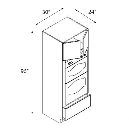 Storm Grey Double Oven Cabinet - 30"W x 96"H