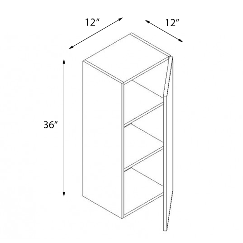 Dove White Single Door Wall Cabinet - 12"W x 36"H