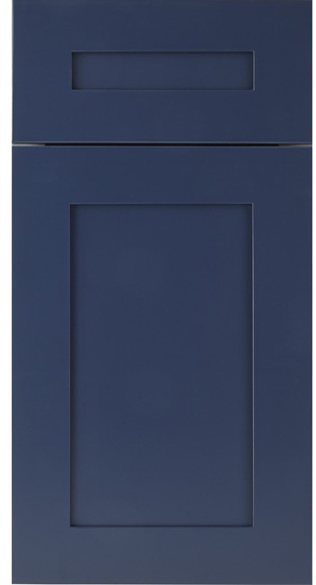 Navy Blue Shaker Wall End Angle With Right Door - 12"W x 30"H
