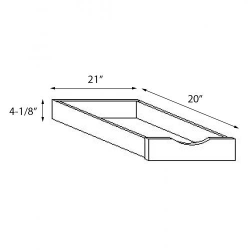 Ambrose Raised Panel Roll Out Tray - 21"W x 4-1/8"H