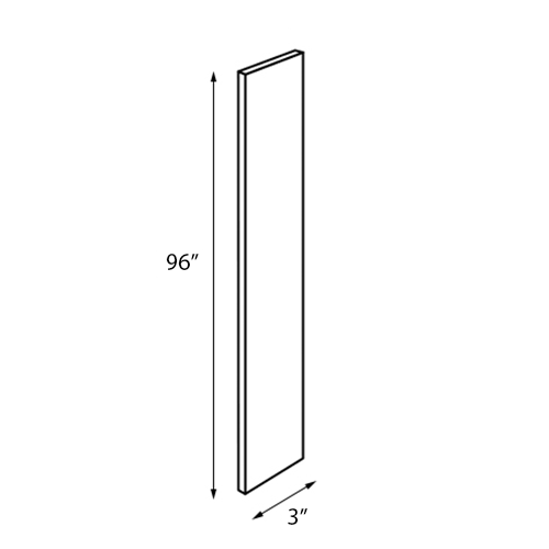 Ivory White Shaker Wall Filler - 3"W x 96"H