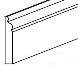 Mahogany Glazed Base Board 4 1/2" X 3/4" X 96"