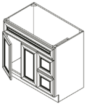 Ostland White Vanity 36" X 21" Doors On The Left