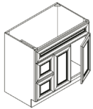 Ostland White Vanity 36" X 21" Doors On The Right