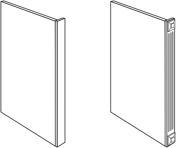 Reading White Dishwasher End Panel 3"W x 34 1/2"H x 24"D RTA