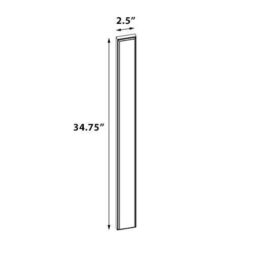 Florence Grey Shaker Overlay for 3"W x 36"H