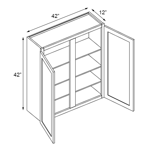 Florence Slate Shaker Double Door Wall Cabinet - 42"W x 42"H