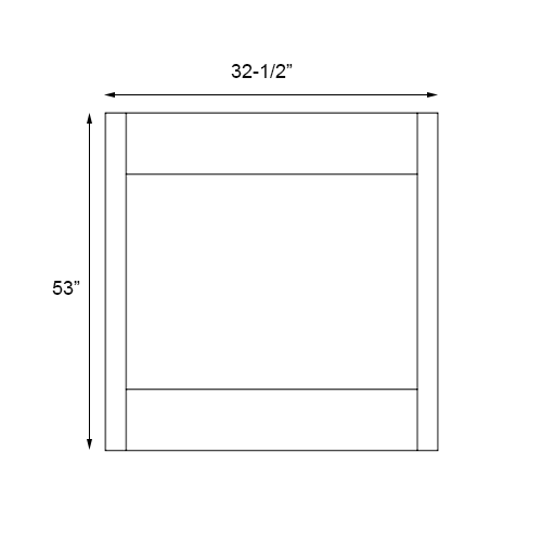Weston Espresso Shaker Oven Cabinet Overlay Panel - 32-1/2"W x 53"H