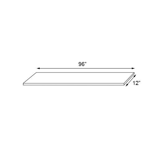 Weston White Shaker Natural Shelf - 96"W x 5/8"H