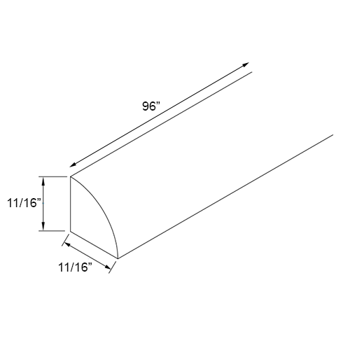 Whitney White Shoe Molding 96"W x 11/16"H RTA Store