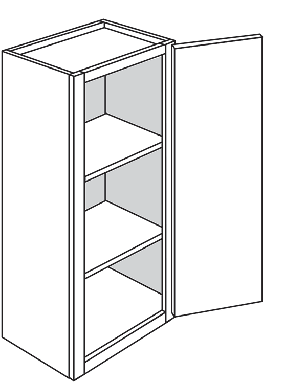 Rustic Shaker Single Door Wall Cabinet 15"W x 36"H