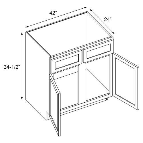 Double Door Sink Base Cabinet With Center Stile 