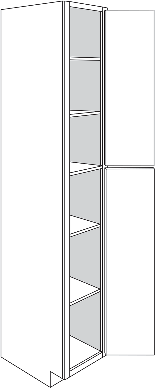 Radnor Slab Double-Door Pantry Cabinet 18"W x 96"H