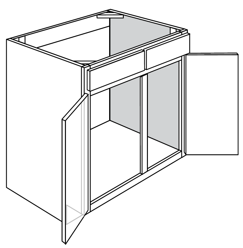 Radnor Slab Double-Door Sink Base Cabinet 33"W