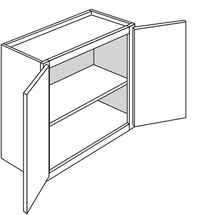 Radnor Slab Double-Door Wall Cabinet 30"W x 24"H