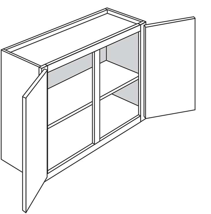 Radnor Slab Double-Door Wall Cabinet 36"W x 24"H