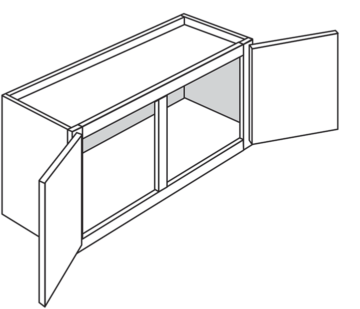 Radnor Slab Double-Door Wall Cabinet 33"W x 15"H