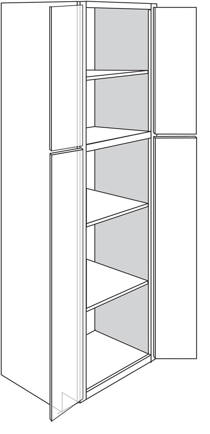 Devon Shaker 4-Door Pantry Cabinet 24"W x 90"H