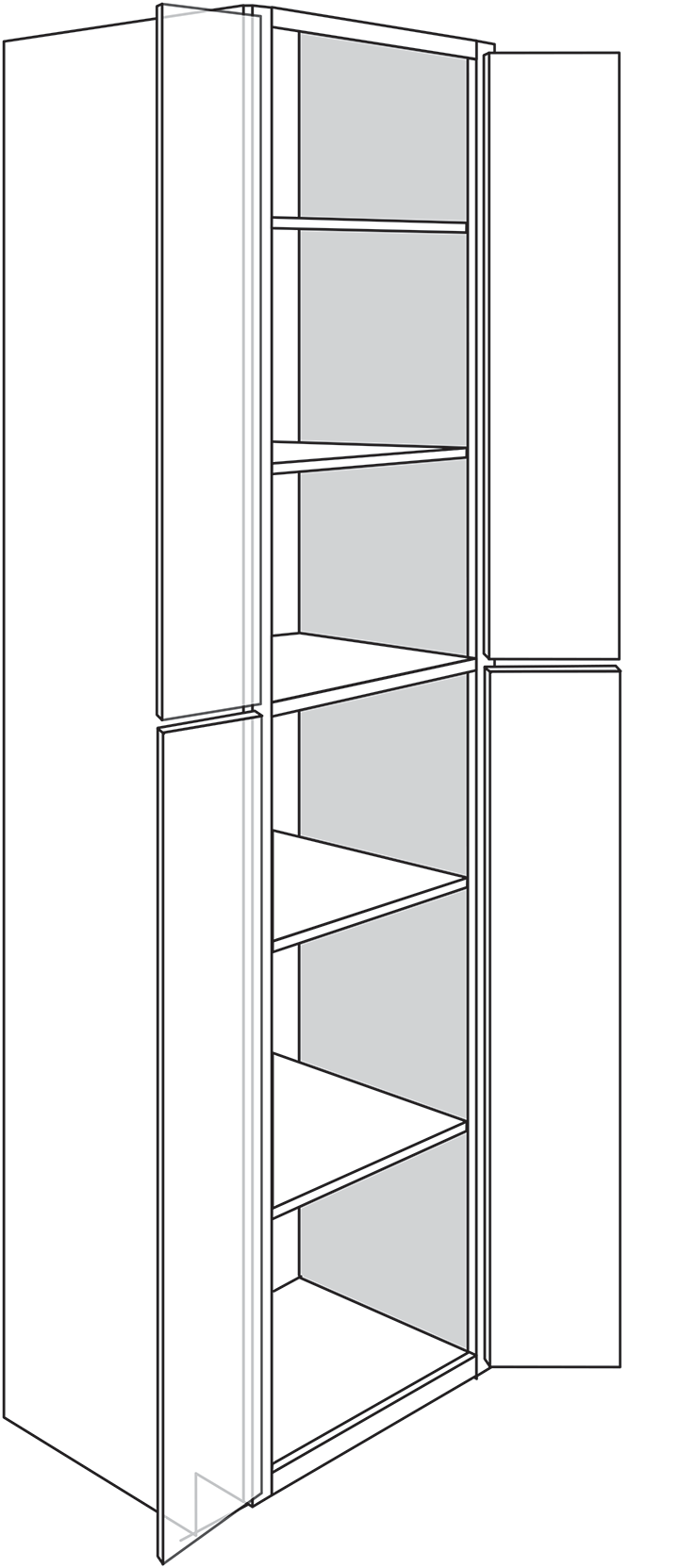 Devon Shaker 4-Door Pantry Cabinet 30"W x 96"H