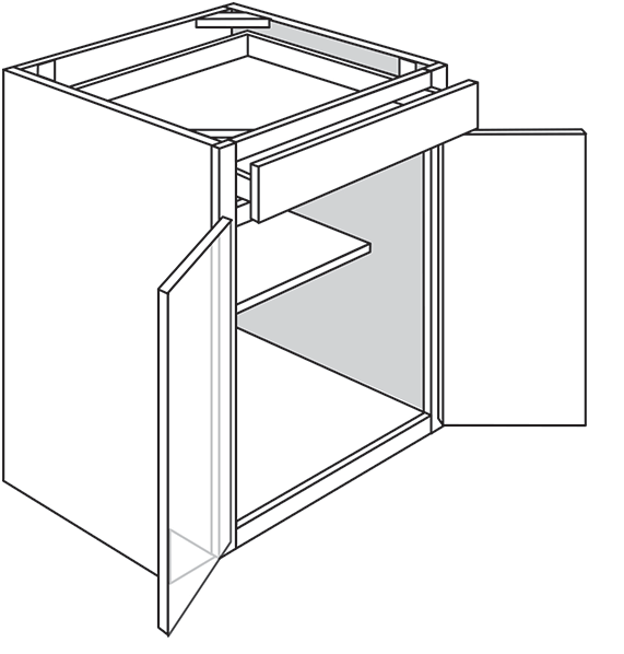 Devon Shaker Double-Door Base Cabinet 27"W