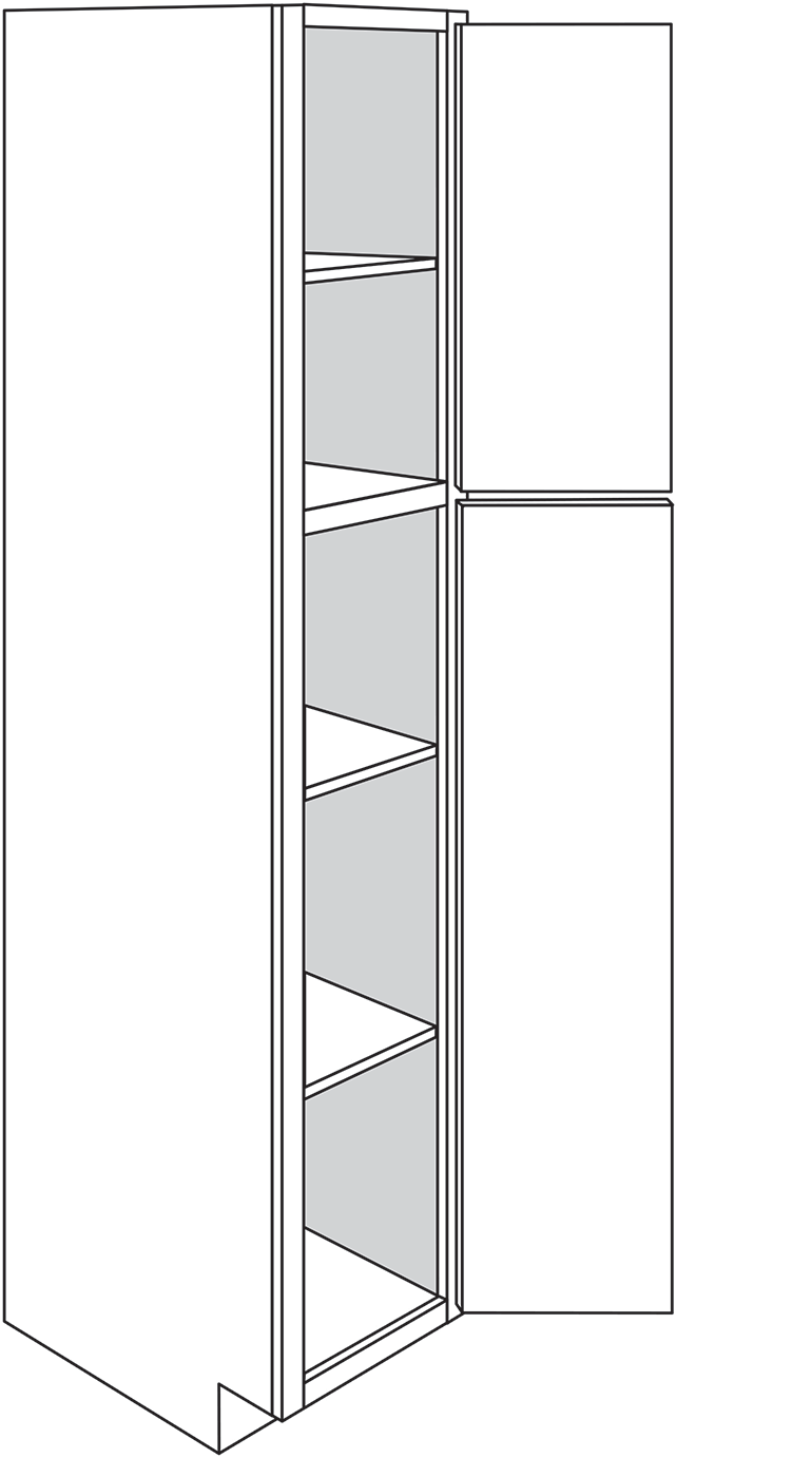 Devon Shaker Double-Door Pantry Cabinet 18"W x 84"H
