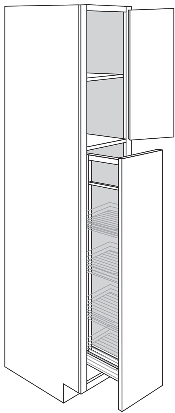Devon Shaker Double-Door Pantry Cabinet w/ Pullout 18"W x 84"H