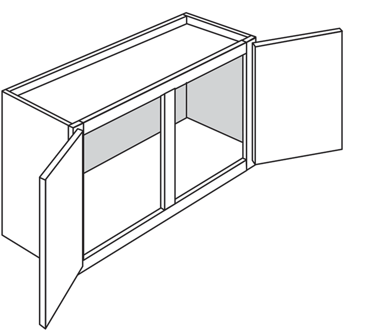 Devon Shaker Double-Door Wall Cabinet 33"W x 18"H