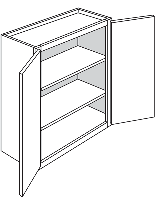 Devon Shaker Double-Door Wall Cabinet 24"W x 30"H