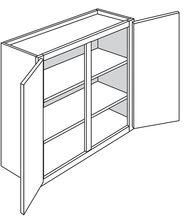 Devon Shaker Double-Door Wall Cabinet 42"W x 30"H