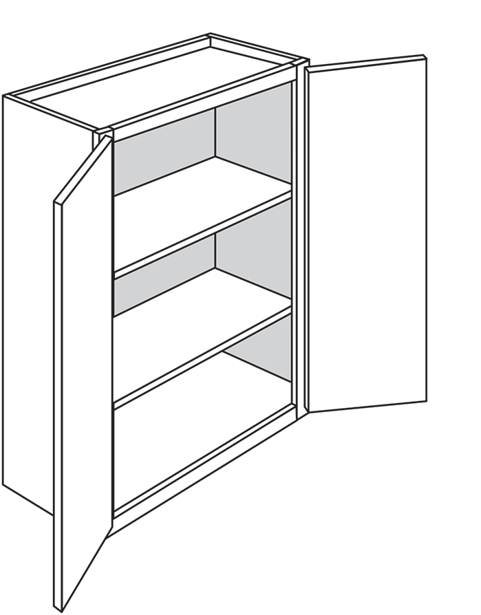 Devon Shaker Double-Door Wall Cabinet 27"W x 36"H