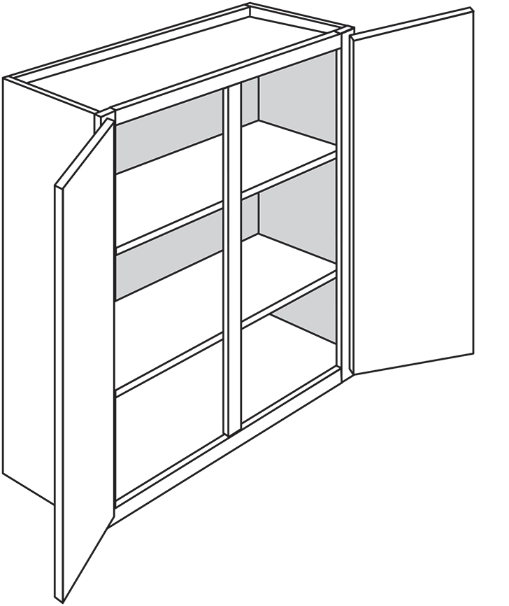 Devon Shaker Double-Door Wall Cabinet 33"W x 36"H