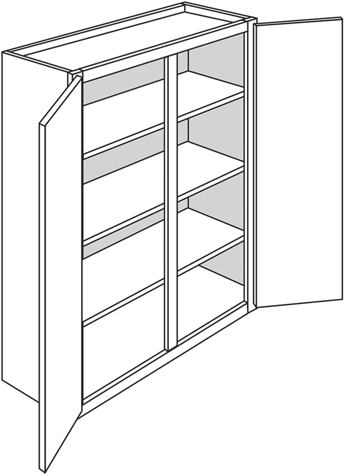 Devon Shaker Double-Door Wall Cabinet 42"W x 42"H