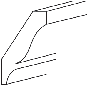 Devon Shaker Large Crown Moulding 3 1/2"H x 96" L
