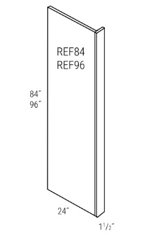 Devon Shaker Refrigerator End Panel 1/4" x 24" x 96"W/ 1 1/2" Stile