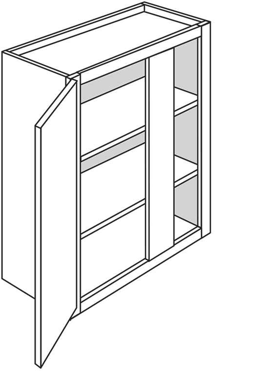 Devon Shaker Single Door Blind Wall Cabinet 27"W x 30"H